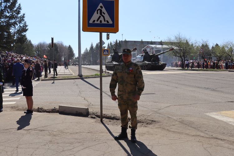В Биробиджане личный состав Управления Росгвардии по ЕАО принял участие в параде Победы