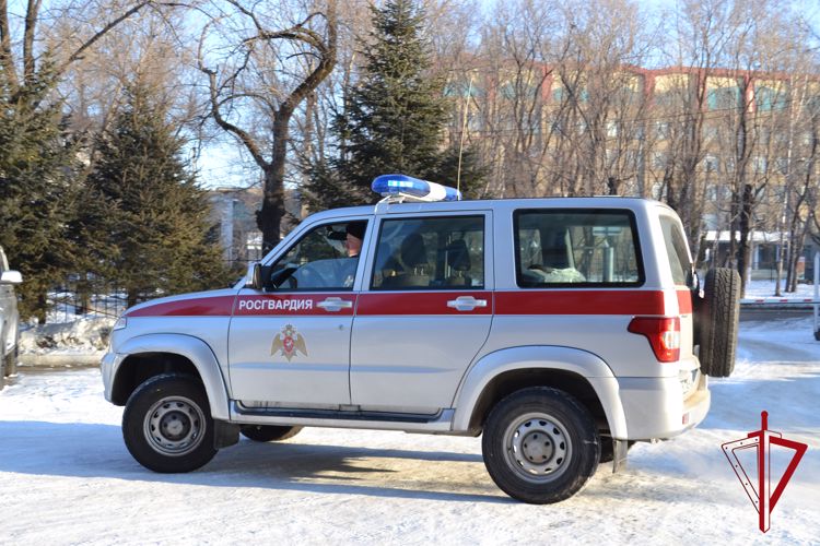 Сотрудники вневедомственной охраны Управления Росгвардии по ЕАО задержали двух граждан подозреваемых в нападении на водителя такси