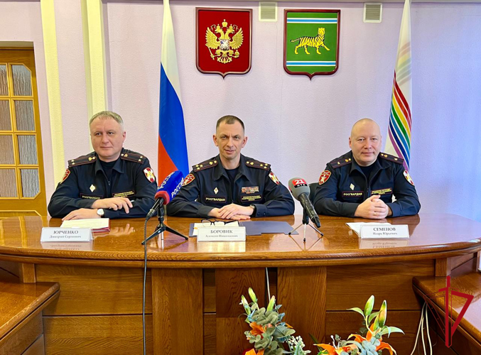 Пресс-конференция ко Дню образования Росгвардии прошла в Биробиджане