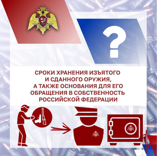 Оружейная грамотность: сроки хранения изъятого и сданного оружия, а также основания его обращения в собственность РФ