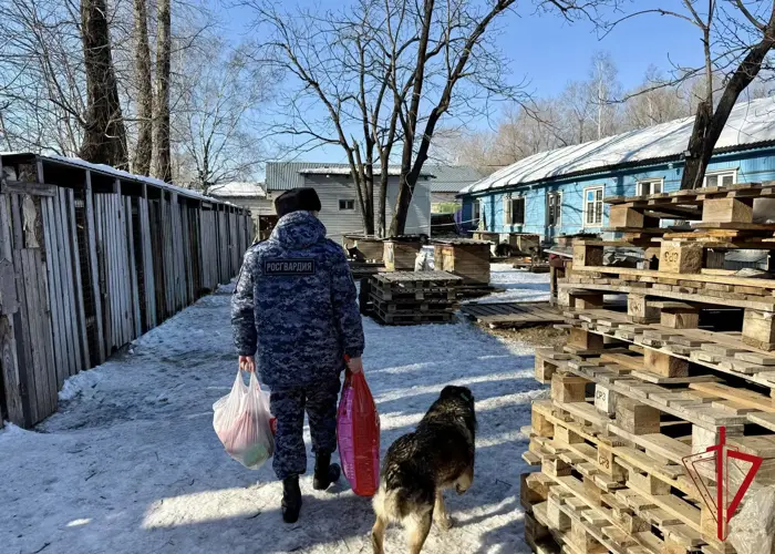 Росгвардия поддержала приют для бездомных животных в Биробиджане